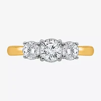 (I / Si2) Womens 1 CT. T.W. Lab Grown White Diamond Sterling Silver Round 3-Stone Engagement Ring