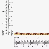 Womens Genuine Red Garnet 18K Gold Over Silver Tennis Bracelet