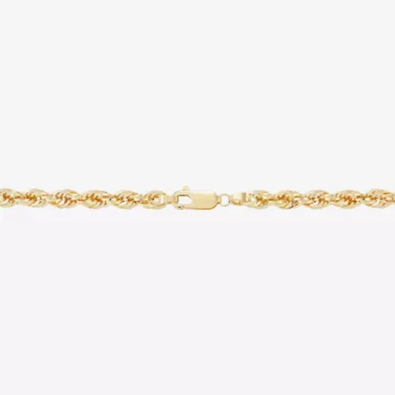 Mens 10K Gold Inch Rope Chain Necklace