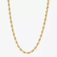 Mens 10K Gold Inch Rope Chain Necklace