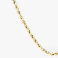 Mens 10K Gold Inch Rope Chain Necklace