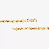 Mens 10K Gold 22 Inch Rope Chain Necklace