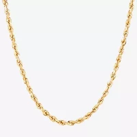 Mens 10K Gold 22 Inch Rope Chain Necklace