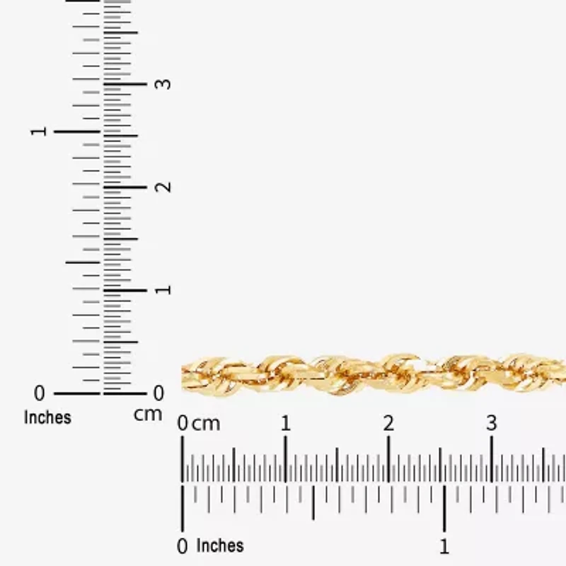 Mens 10K Gold 22 Inch Rope Chain Necklace