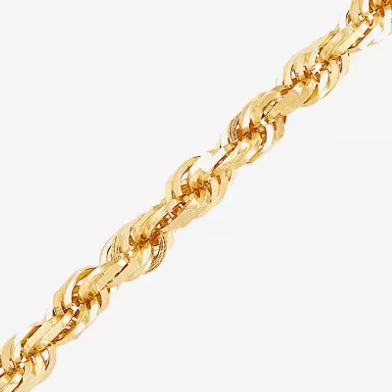 Mens 10K Gold 22 Inch Rope Chain Necklace