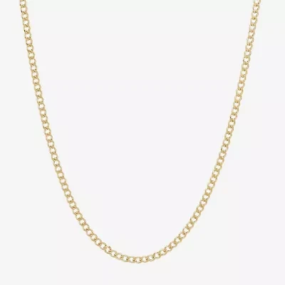 Made in Italy Womens 10K Gold 18 Inch Curb Chain Necklace