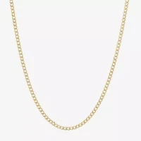 Made in Italy Womens 10K Gold 18 Inch Curb Chain Necklace