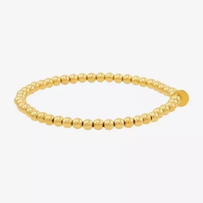 Gold Addiction Womens 10K Gold Beaded Bracelet