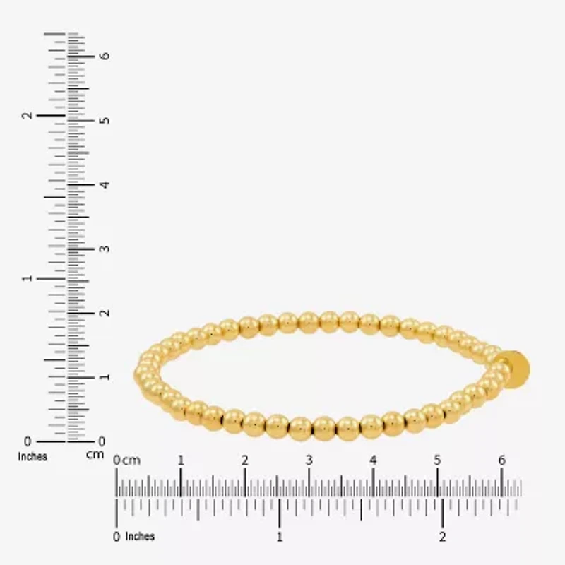 Gold Addiction Womens 10K Gold Beaded Bracelet