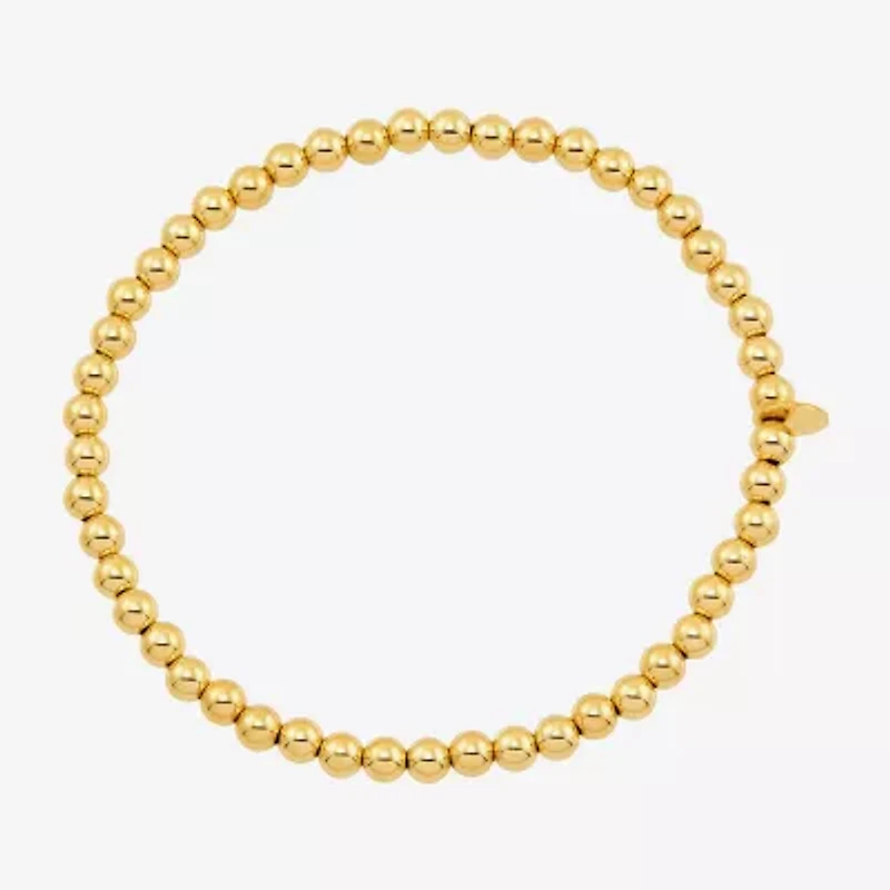 Gold Addiction Womens 10K Gold Beaded Bracelet