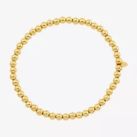 Gold Addiction Womens 10K Gold Beaded Bracelet