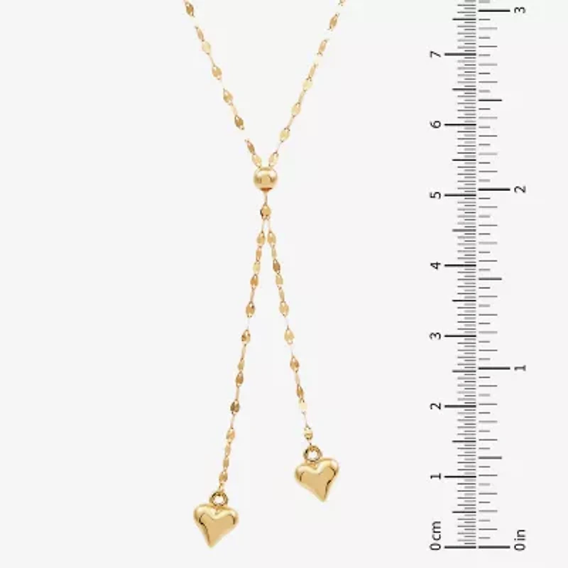 Gold Addiction Lariat Style Womens 14K Gold 18 Inch Y Necklace
