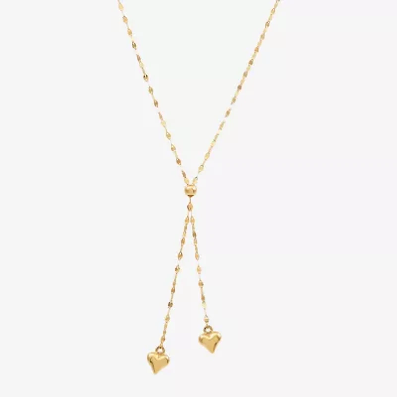 Gold Addiction Lariat Style Womens 14K Gold 18 Inch Y Necklace