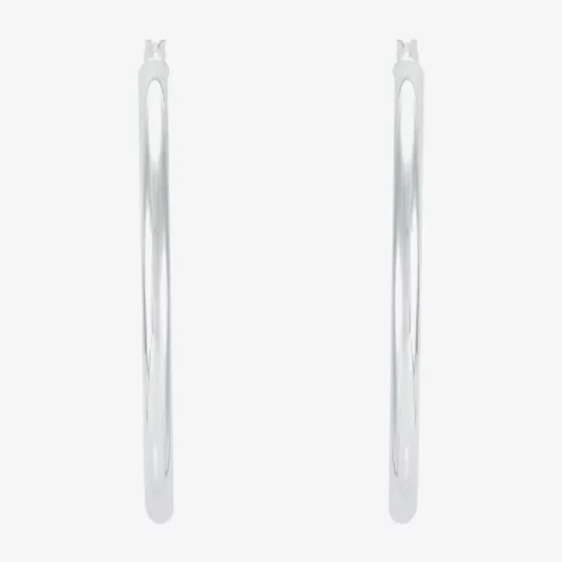 Silver Addiction Womens Sterling Silver Hoop Earrings