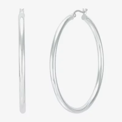 Silver Addiction Womens Sterling Silver Hoop Earrings