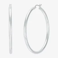Silver Addiction Womens Sterling Silver Hoop Earrings