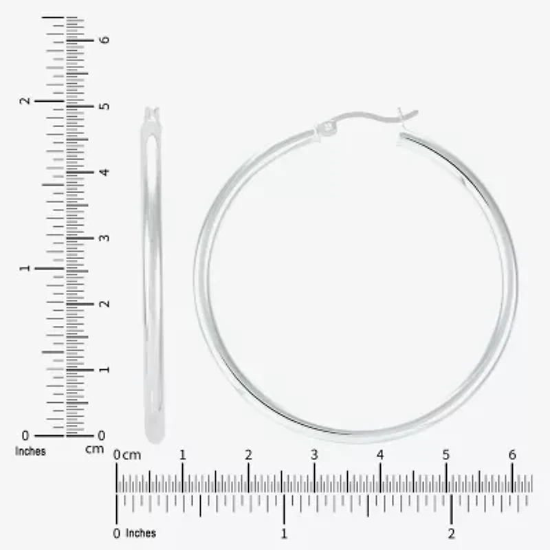 Silver Addiction Womens Sterling Silver Hoop Earrings