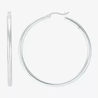 Silver Addiction Womens Sterling Silver Hoop Earrings