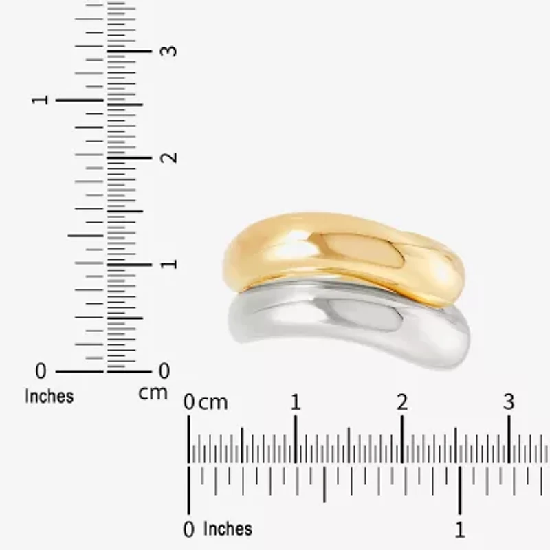 Silver Addiction Womens 6MM 14K Two Tone Gold Over Silver Band