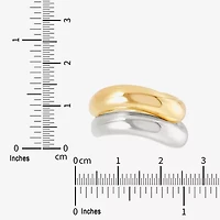 Silver Addiction Womens 6MM 14K Two Tone Gold Over Silver Band
