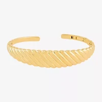 Silver Addiction Womens 14K Gold Over Silver Cuff Bracelet