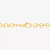 Silver Addiction Womens 14K Gold Over Silver Heart Charm Bracelet