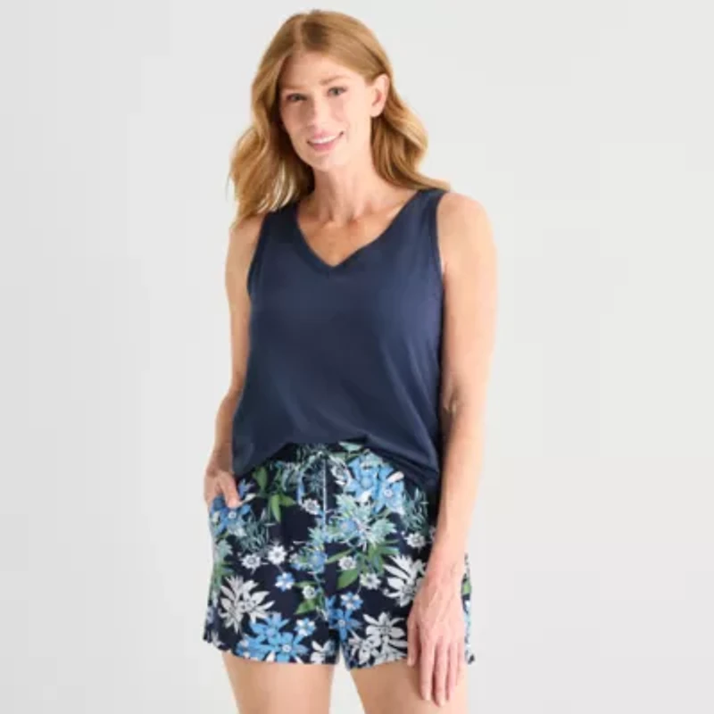 Liz Claiborne Womens V-Neck Sleeveless 2-pc. Pajama Sets
