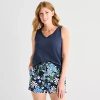 Liz Claiborne Womens V-Neck Sleeveless 2-pc. Pajama Sets