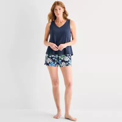 Liz Claiborne Womens V-Neck Sleeveless 2-pc. Pajama Sets
