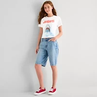 Jaws Baby Tee Womens Juniors Crew Neck Short Sleeve Fitted Graphic T-Shirt
