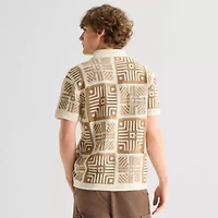 Arizona Mens Short Sleeve Button Polo Sweater