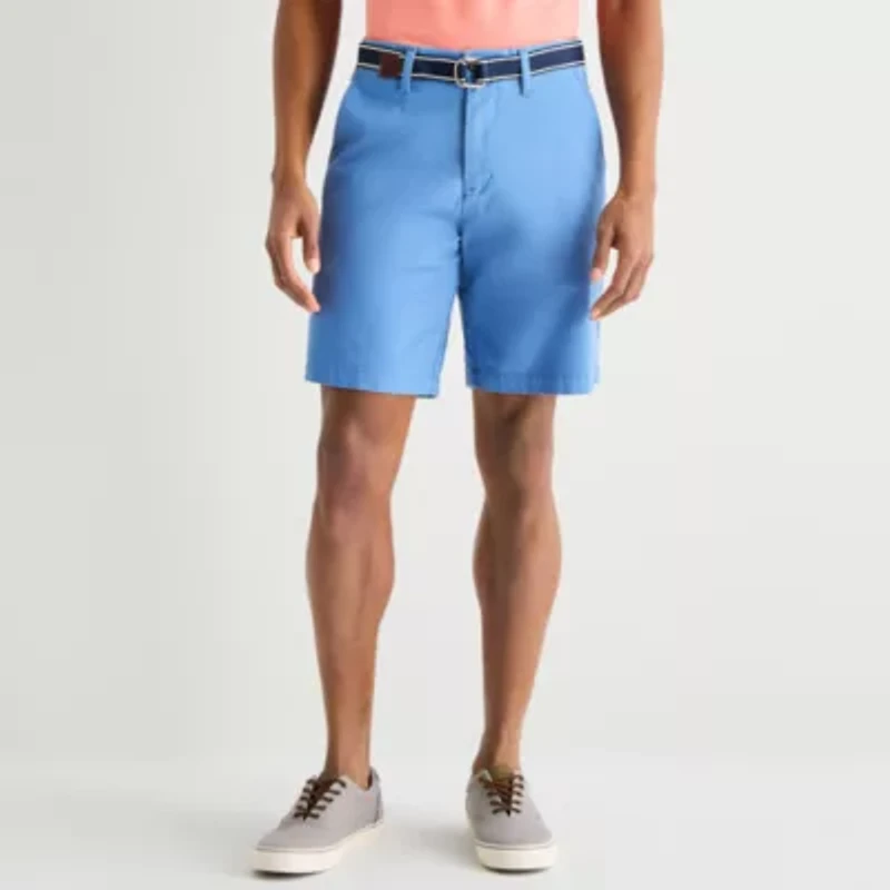 U.S. Polo Assn. Belted Flat Front Mens 9" Stretch Fabric Chino Short