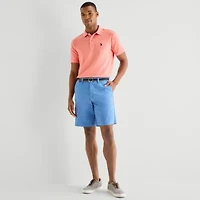 U.S. Polo Assn. Belted Flat Front Mens 9" Stretch Fabric Chino Short