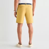 U.S. Polo Assn. Belted Flat Front Mens 9" Stretch Fabric Chino Short