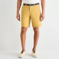 U.S. Polo Assn. Belted Flat Front Mens 9" Stretch Fabric Chino Short