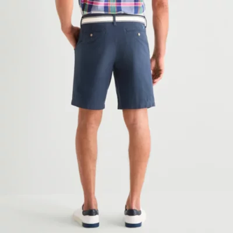 U.S. Polo Assn. Belted Flat Front Mens 9" Stretch Fabric Chino Short