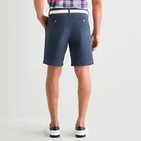 U.S. Polo Assn. Belted Flat Front Mens 9" Stretch Fabric Chino Short