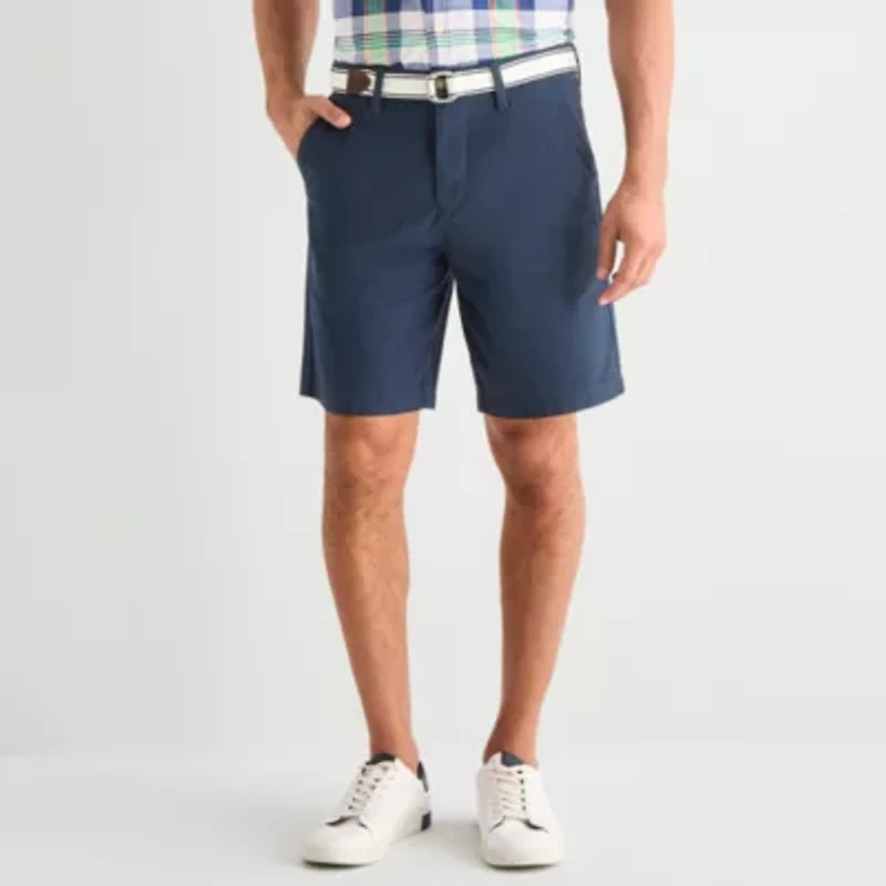 U.S. Polo Assn. Belted Flat Front Mens 9" Stretch Fabric Chino Short