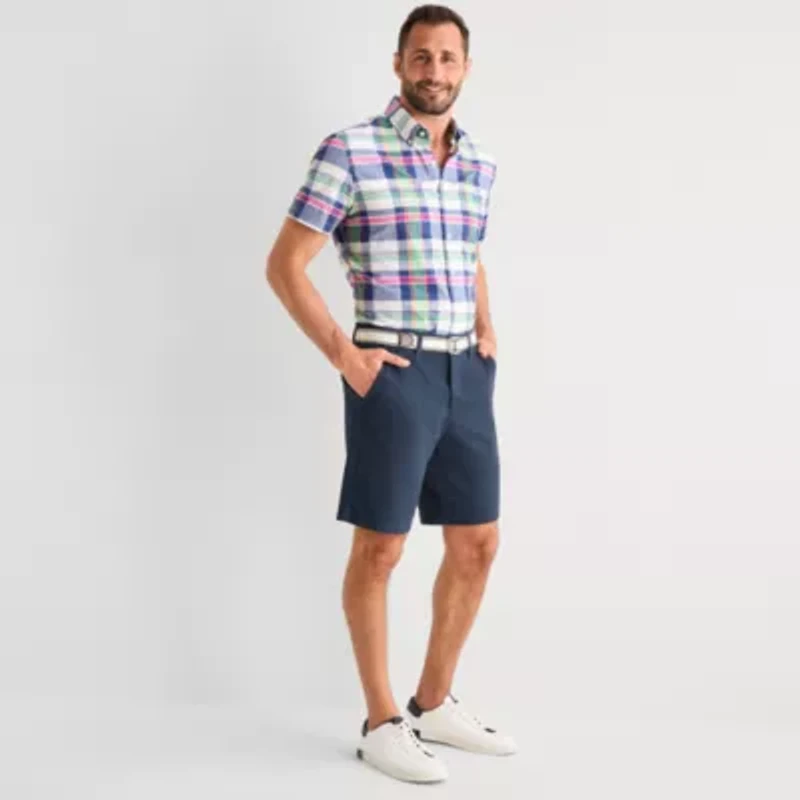 U.S. Polo Assn. Belted Flat Front Mens 9" Stretch Fabric Chino Short