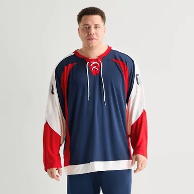 Xersion Mens Y Neck Long Sleeve Moisture Wicking Big and Tall Jersey