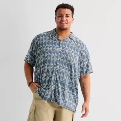 Arizona Mens Short Sleeve Classic Fit Big and Tall Button-Down Shirt