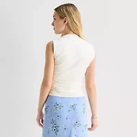 by&by Womens Juniors Square Neck Sleeveless Tank Top