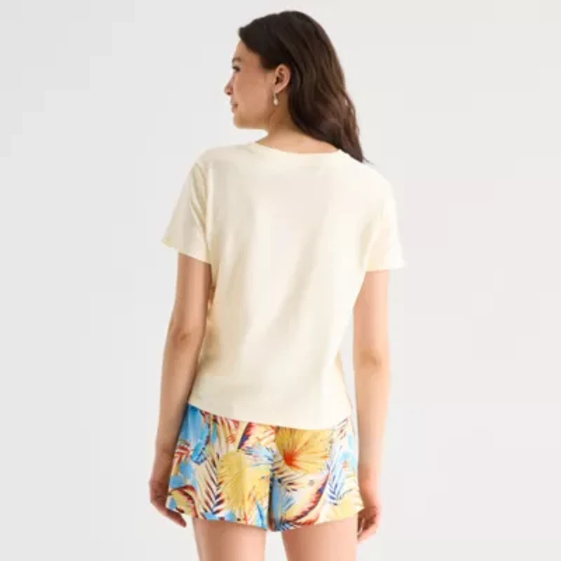 Hurley Womens Juniors Crew Neck Short Sleeve Regular Fit Graphic T-Shirt