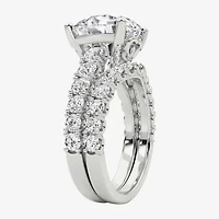 Grown Gorgeous (F / Vs2) Womens 5 1/ Ct. T.W. Lab White Diamond 14K Gold Round Side Stone Bridal Set