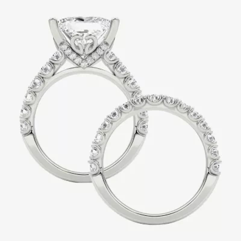 Grown Gorgeous (F / Vs2) Womens 7 1/5 Ct. T.W. Lab White Diamond 14K Gold Side Stone Bridal Set