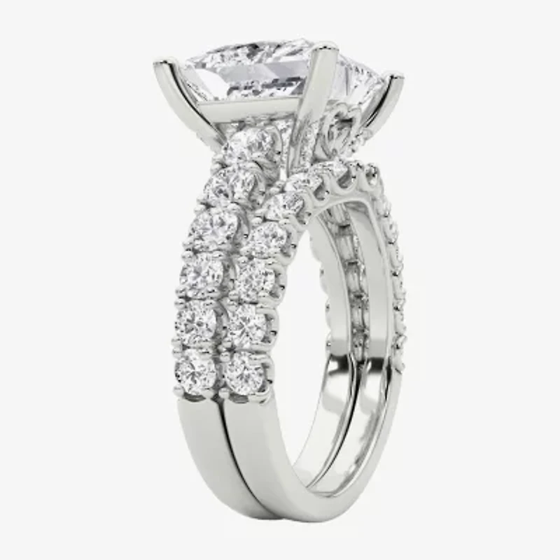 Grown Gorgeous (F / Vs2) Womens 7 1/5 Ct. T.W. Lab White Diamond 14K Gold Side Stone Bridal Set