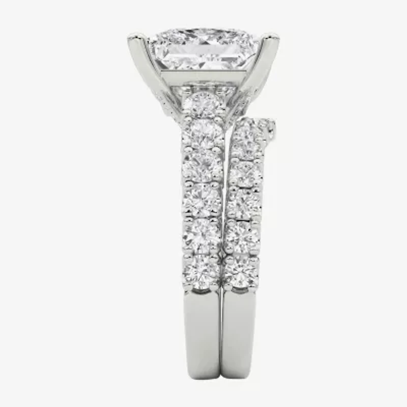 Grown Gorgeous (F / Vs2) Womens 7 1/5 Ct. T.W. Lab White Diamond 14K Gold Side Stone Bridal Set