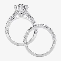 Grown Gorgeous (F / Vs2) Womens 5 1/3 Ct. T.W. Lab White Diamond 14K Gold Round Side Stone Bridal Set
