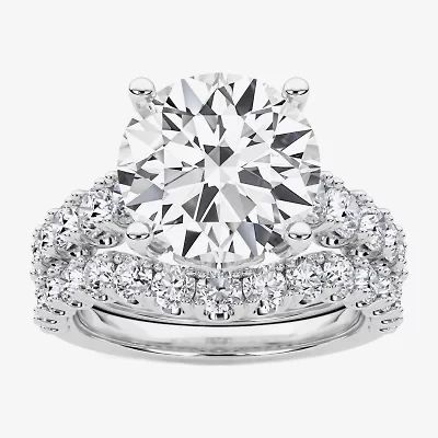 Grown Gorgeous (F / Vs2) Womens 5 1/3 Ct. T.W. Lab White Diamond 14K Gold Round Side Stone Bridal Set
