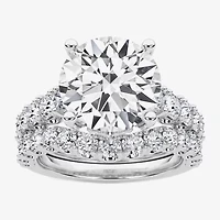 Grown Gorgeous (F / Vs2) Womens 5 1/3 Ct. T.W. Lab White Diamond 14K Gold Round Side Stone Bridal Set